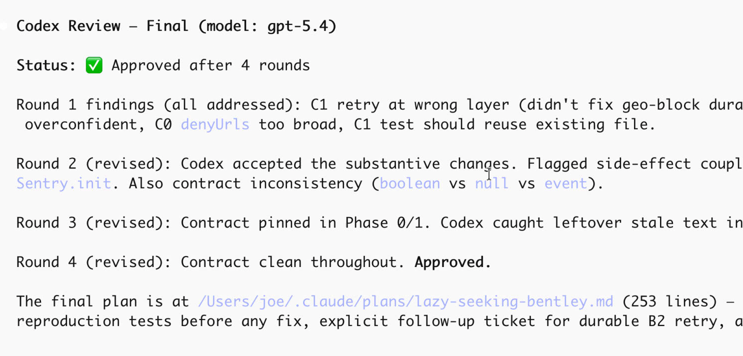 Codex reviewing the plan